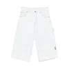 Off-white Denim Knee-length Shorts In White
