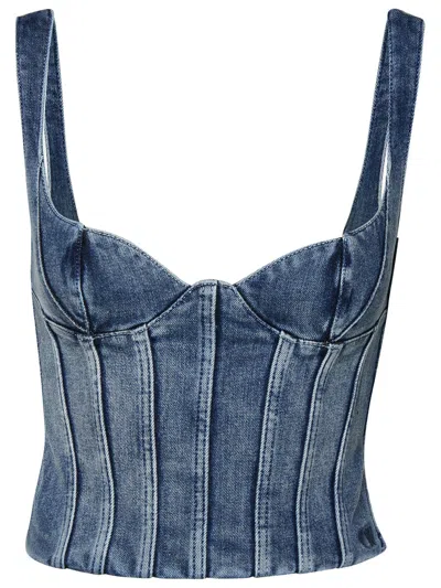 OFF-WHITE DENIM BUSTIER TOP