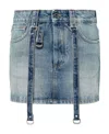 Off-white Off White Denim Mini Skirt With Straps In Blue