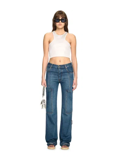 Off-white Denim Cargo Pants In Blue