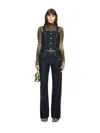 Off-white Denim Corset Top In Blue