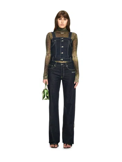 Off-white Denim Corset Top In Blue