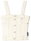 Off-white Denim Corset Top In Neutrals