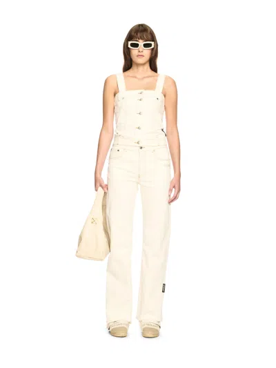 Off-white Denim Corset Top In Neutrals