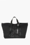 Off-white Denim Day Off Tote Bag With Leather Details