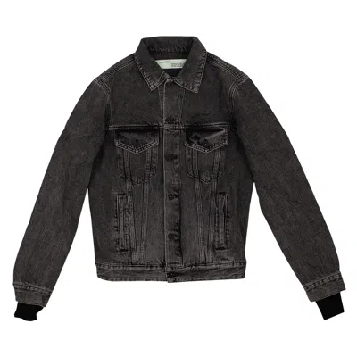 Pre-owned Off-white Denim Distressed Jacket 'black'