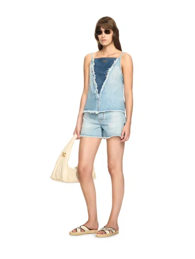 Off-white Denim Doll Shorts In Blue
