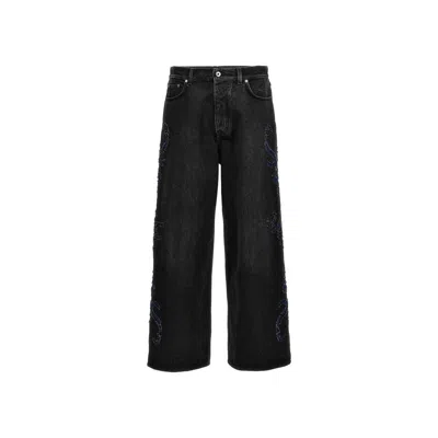 Off-white Denim Flared Jeans In Black