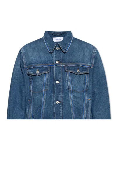 Off-white Denim Jacket In Denim Blue