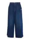 Off-white Embroidered Logo Wide Jeans In Azul