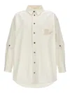 Off-white Off White Embroidered Overshirt In Blanco
