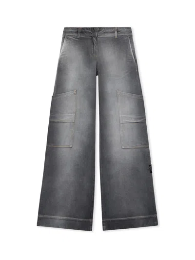 Off-white Denim Toybox Cargo Pants In Gray