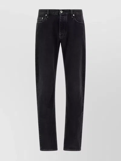 OFF-WHITE DENIM TROUSERS WITH BELT LOOPS