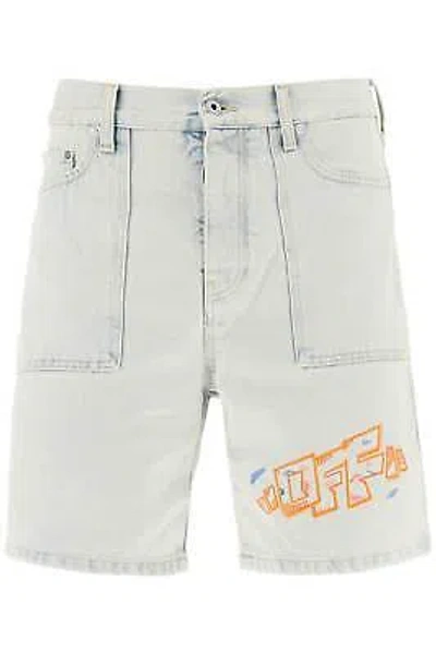 Pre-owned Off-white Denim Utility Shorts 31 Jeans In Blue