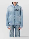 Off-white Virgil Obloh Beached Denim Bomber Jacket