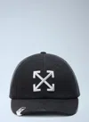 Off-white Denim Washed Baseball Cap In Black
