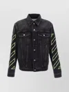 Off-white Diagonal Arrow Outline Embroidered Denim Skate Jacket