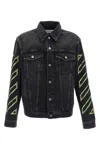 Off-white Diagonal Arrow Outline Embroidered Denim Skate Jacket