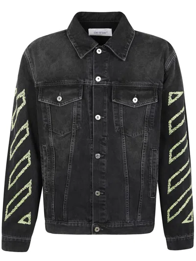 OFF-WHITE OFF-WHITE DIAG ARR OUTL DEN SKATE JACKET