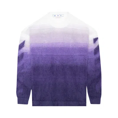 Pre-owned Off-white Diag Arrow Brushed Knit Crew 'purple'