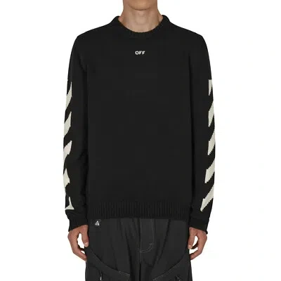Pre-owned Off-white Diag Arrow Knit Crewneck Mens Style : Omhe023c99kn100 In Black/white