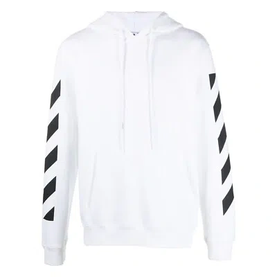Pre-owned Off-white Diag Arrow Slim Hoodie Mens Style : Ombb097c99fle01 In White/black