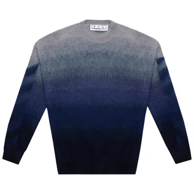 Pre-owned Off-white Diag Brushed Knit Crewneck 'blue'