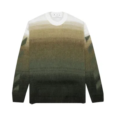 Pre-owned Off-white Diag Brushed Knit Crewneck 'green/green'
