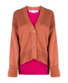 Off-white Diag Colour-block Cardigan In Red