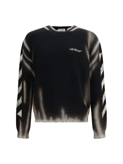 Off-white Diag Corrosion Sweater In Black