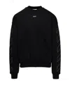 Off-white Regular Fit Jersey With Distinctive Logo And Textured Detailing In Black
