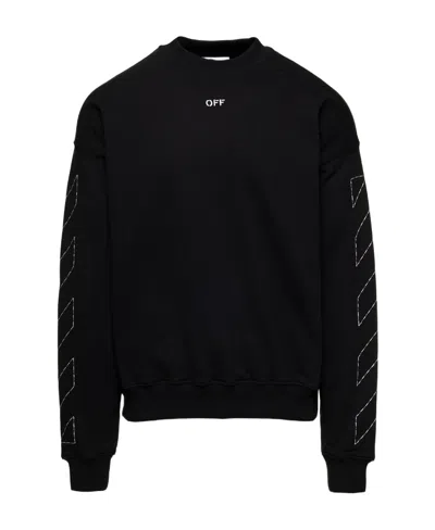 OFF-WHITE OFF-WHITE LOGO EMBROIDERED CREWNECK SWEATSHIRT