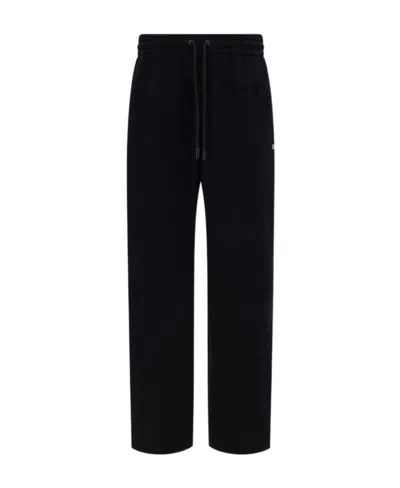 Off-white Diag-embroidered Cotton Track Pants In Schwarz