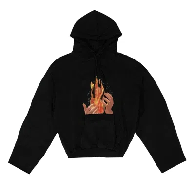 Pre-owned Off-white Diag Fire Back Zip Sweatshirt 'black'