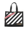 OFF-WHITE DIAG HYBRID SHOP 28 LEATHER TOTE BAG