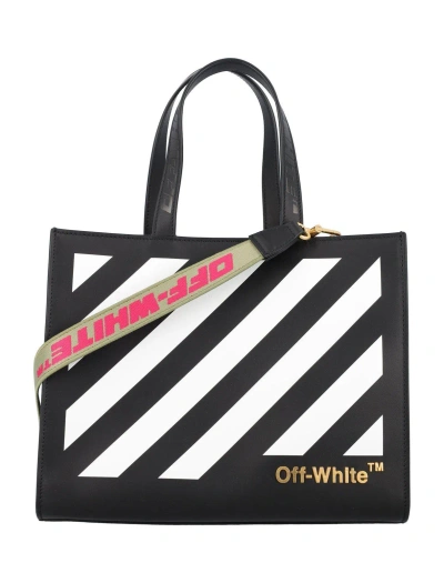 Off-white Diag Hybrid Shop 28 Strapped Tote Bag In Black