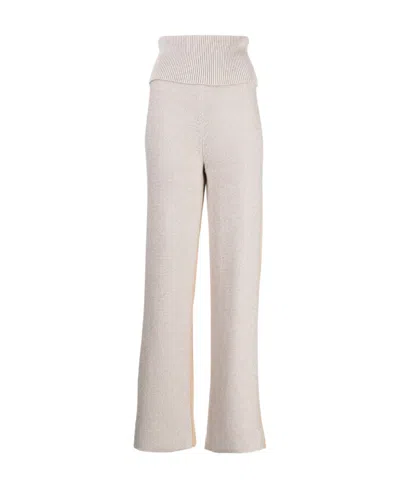 OFF-WHITE DIAG LANGUID TWO-TONE KNIT TROUSERS
