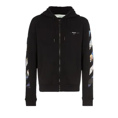 Pre-owned Off-white Diag Multicolour Zipped Hoodie 'black'