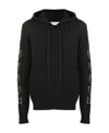 Off-white Diag Outline Knitted Zip-up Hoodie In Black