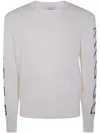 Off-white Off White Men Diag Outline Knit Crewneck In Neutrals