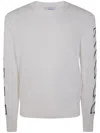Off-white Off White Men Diag Outline Knit Crewneck In Beige