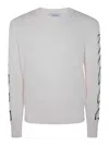 Off-white Off White Men Diag Outline Knit Crewneck In Nude & Neutrals