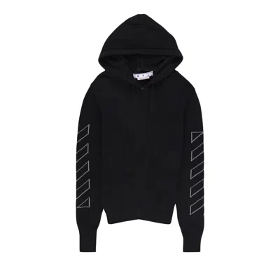 Pre-owned Off-white Diag Outline Zip Hood 'black'