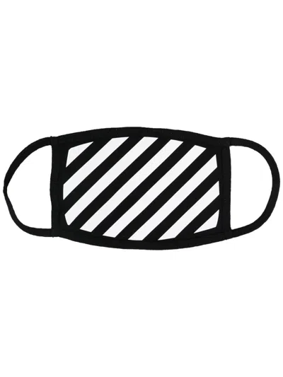 Off-white Diag-print Face Mask In Black
