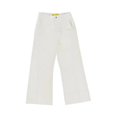 Off-white Diag Print Flared Jeans Kids In White