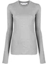 Off-white Diag-print Long-sleeve T-shirt In Grey
