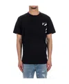 Off-white Logo Graphic Print Cotton T-shirt With Pocket In Black