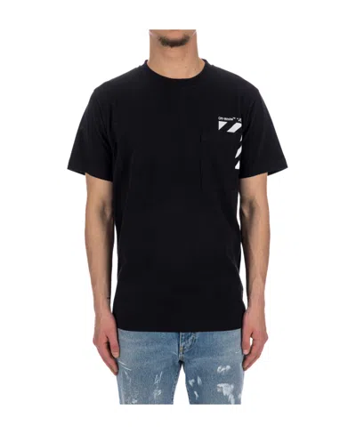 Off-white Diag-print T-shirt In Black