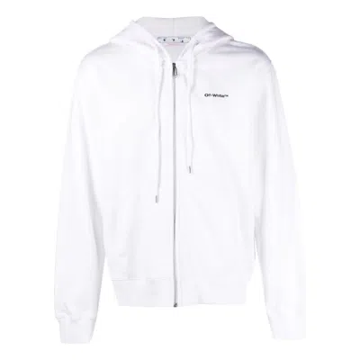 Off-white Diag-print Zip-up Hoodie