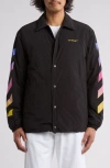 Off-white Diag Rainbow Gradient Light Jacket In Black